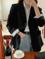 와이드 대디 jk 와이드 오버핏 대디 맥시 자켓 싱글 싱글자켓 재킷 심플 베이직 리얼버튼 포켓 폴리 폴리자켓